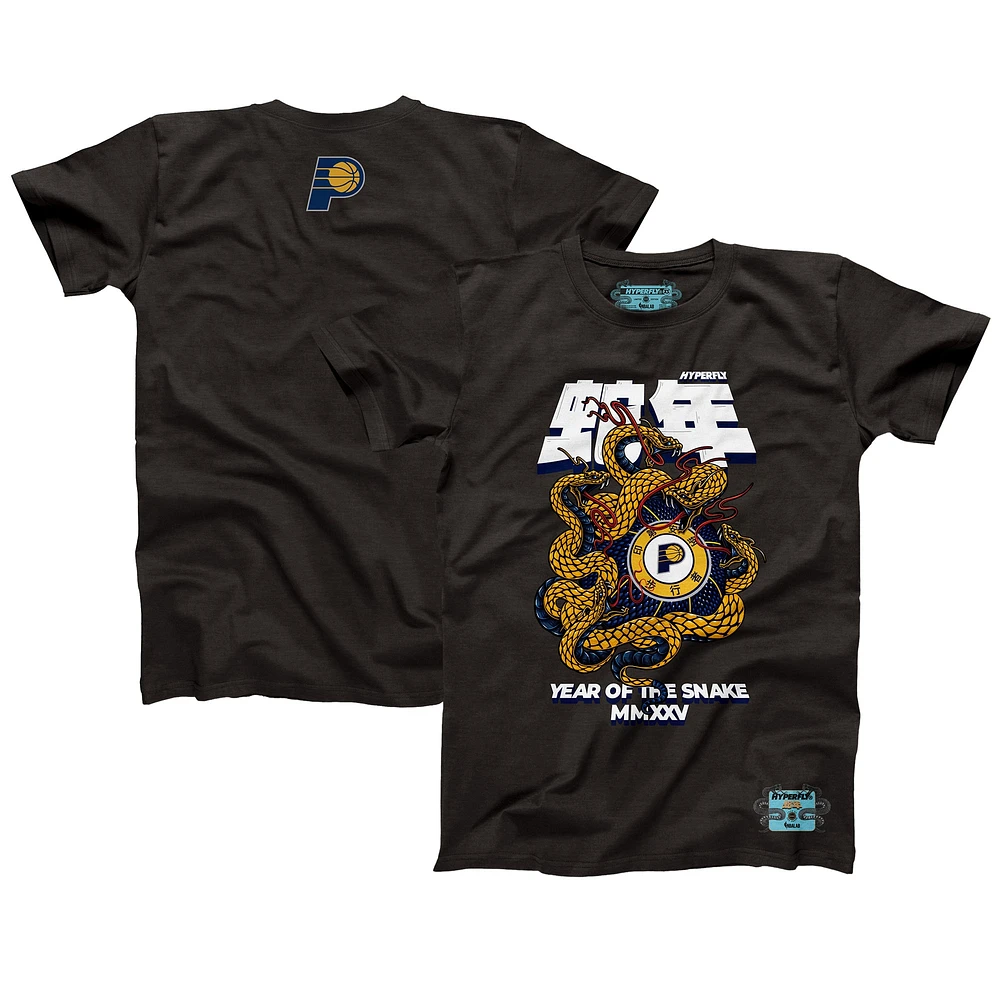 Unisex NBALab x Hyperfly Heather Black Indiana Pacers Year of the Snake Lunar New Collection T-Shirt