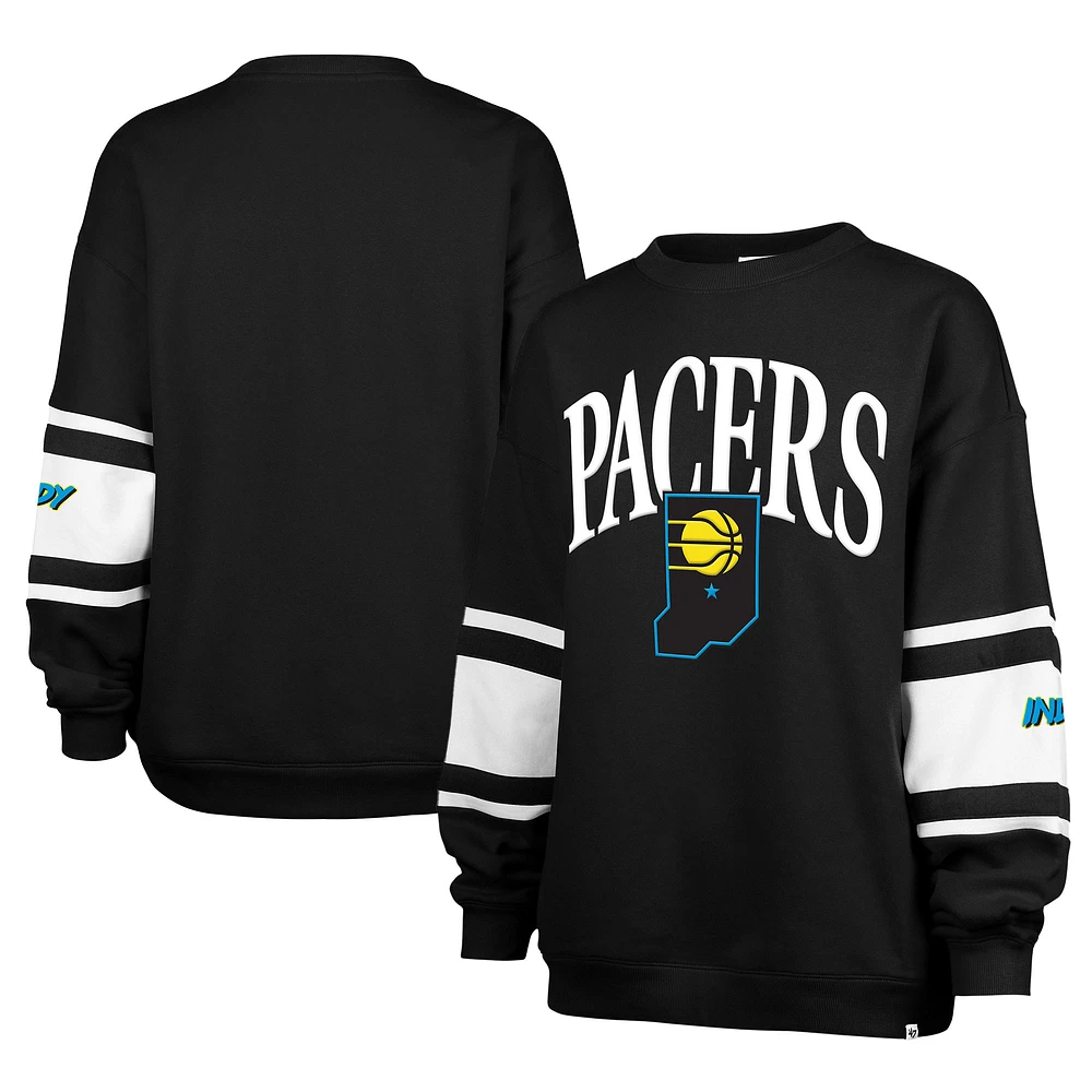 Women's '47 Black Indiana Pacers 2024/25 City Edition Steadfast Paneled Pullover Sweatshirt