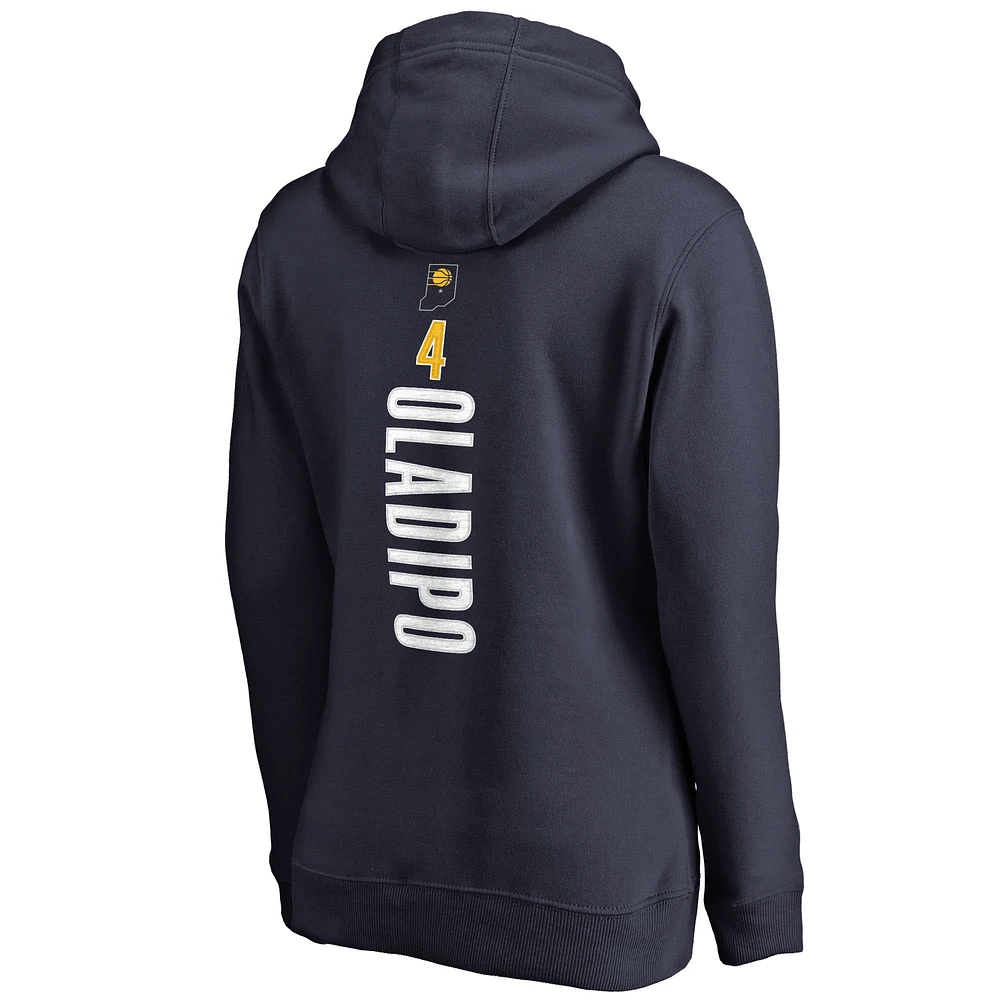 Women's Fanatics Victor Oladipo Navy Indiana Pacers Backer Pullover Hoodie