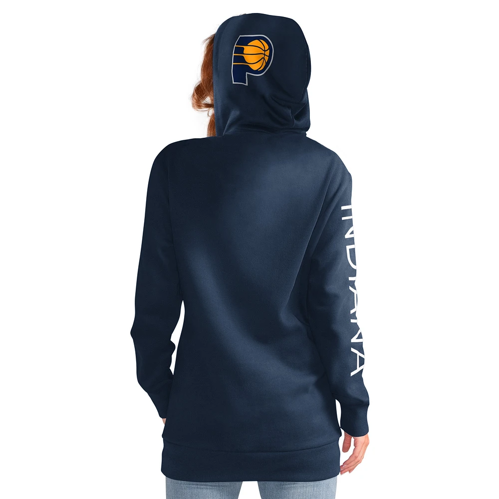 Women's G-III 4Her by Carl Banks Navy Indiana Pacers Base Coach Pullover Hoodie