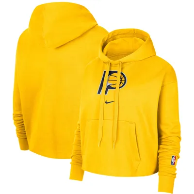 Men's Antigua Gold Indiana Pacers Team Logo Victory Pullover Hoodie Size: Medium