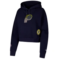 Women's Pro Standard Navy Indiana Pacers Jewels Cropped Pullover Hoodie