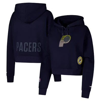 Sweat à capuche court pour femme Pro Standard Navy Indiana Pacers Jewels