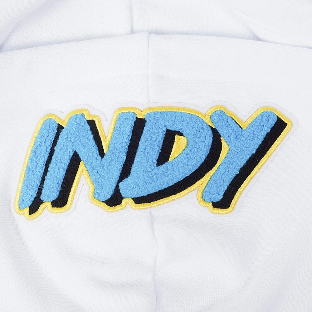 Women's Pro Standard White Indiana Pacers 2024/25 City Edition Chenille Applique Cropped Pullover Hoodie