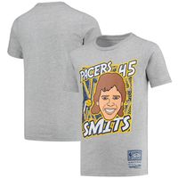 Youth Mitchell & Ness Rik Smits Gray Indiana Pacers Hardwood Classics King of the Court Player T-Shirt