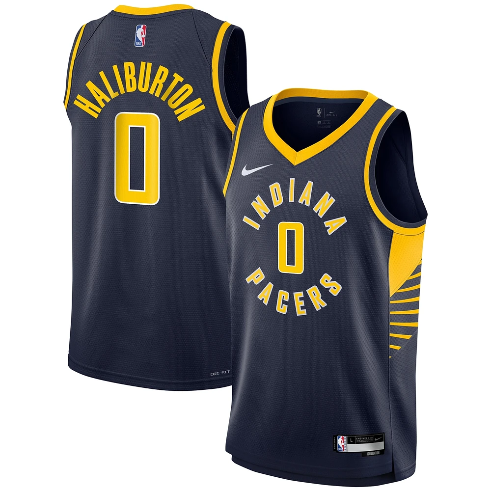 Maillot Nike Tyrese Haliburton Navy Indiana Pacers Swingman pour jeune - Édition Icon