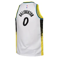 Maillot de joueur Nike Tyrese Haliburton Swingman blanc Indiana Pacers 2024/25 pour jeune - Édition City