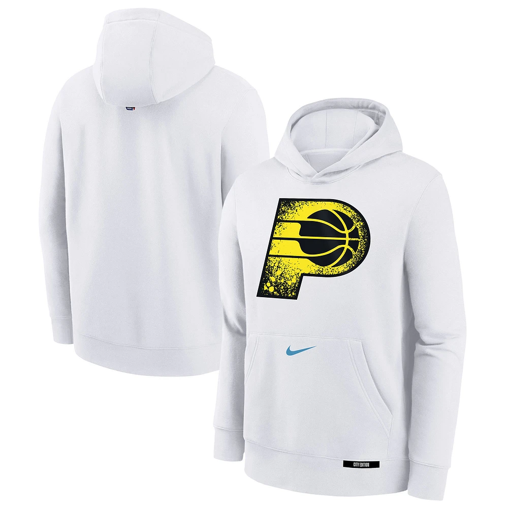 Sweat à capuche en polaire Nike City Edition Club Indiana Pacers 2024/25 blanc pour jeune