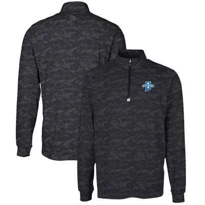 Indiana State Sycamores Cutter & Buck Big Tall Traverse Camo Print Stretch Quarter-Zip Pullover Top