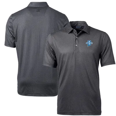 Indiana State Sycamores Cutter & Buck Pike Banner Print Polo - Black