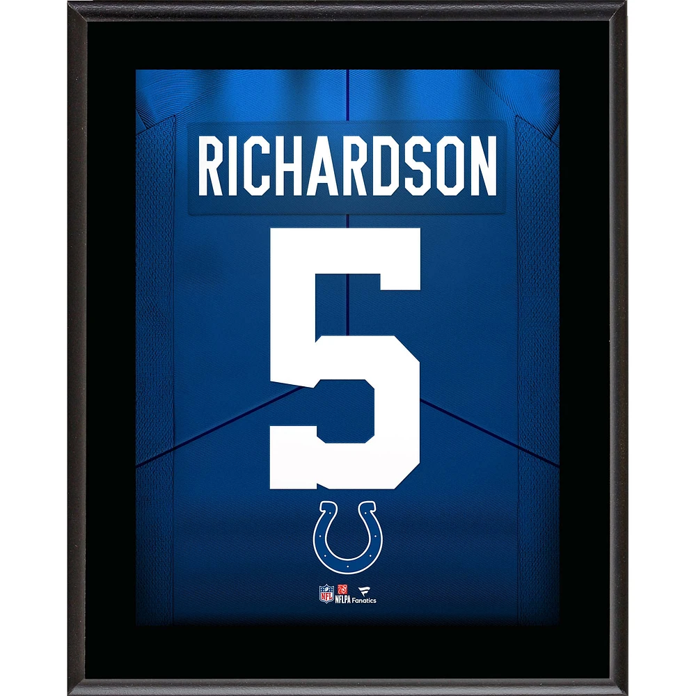 Plaque de joueur sublimée avec numéro de maillot 10,5" x 13" d'Anthony Richardson Indianapolis Colts
