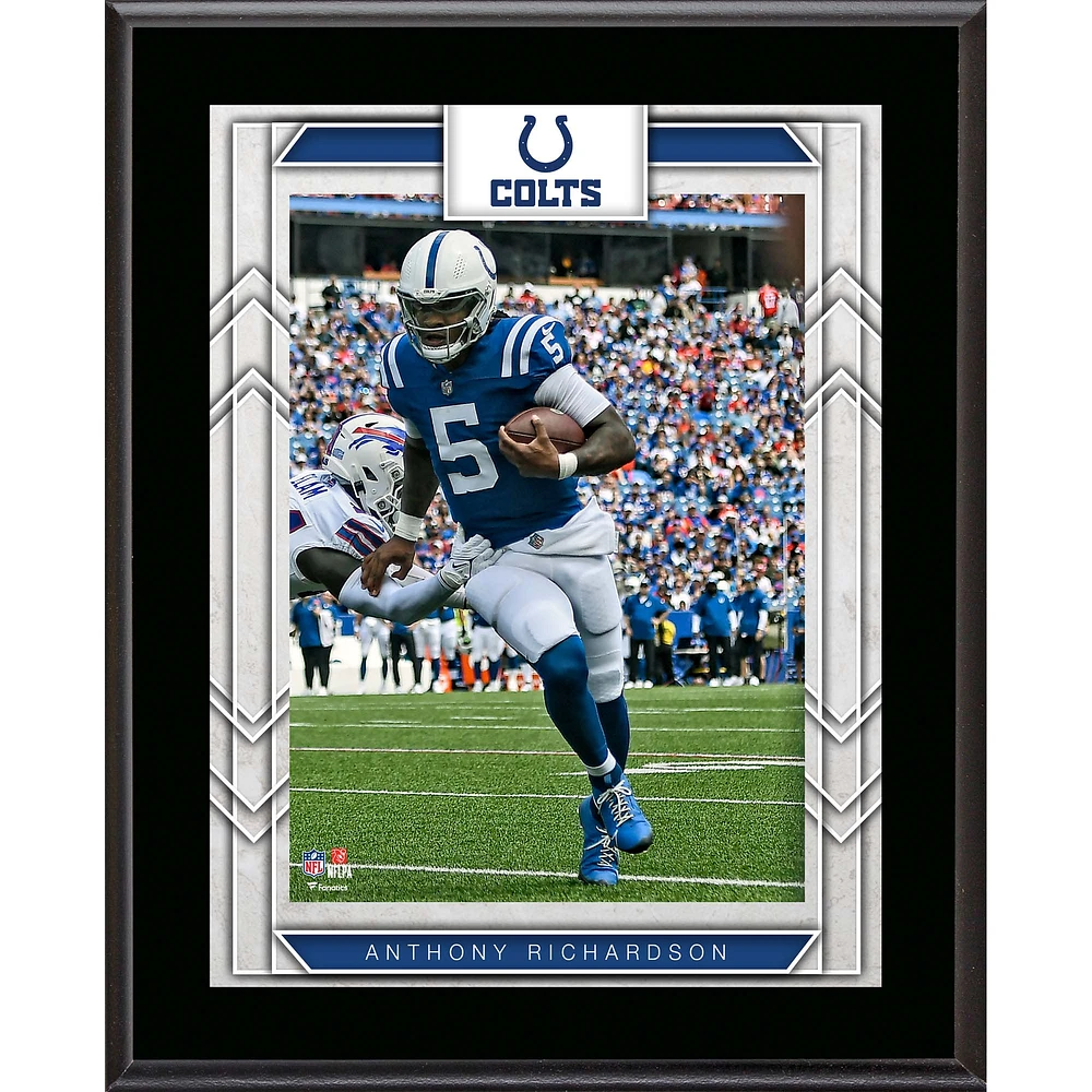 Plaque de joueur sublimée Anthony Richardson Indianapolis Colts 10,5" x 13"