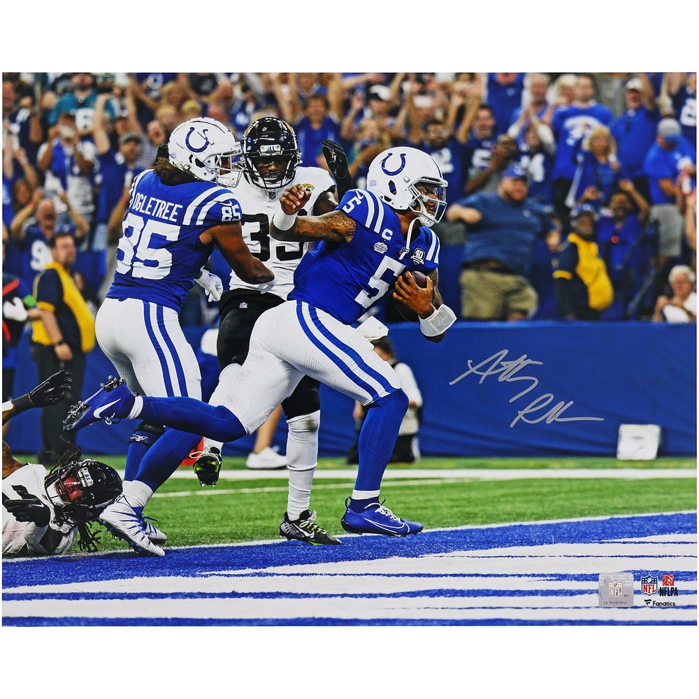 Photographie autographiée de 16" x 20" du premier touchdown d'Anthony Richardson des Indianapolis Colts
