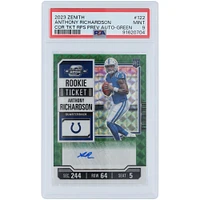 Anthony Richardson Indianapolis Colts Autographed 2023 Panini Zenith Rookie Ticket Preview Green #122 #19/23 PSA Authenticated 9 Rookie Card 