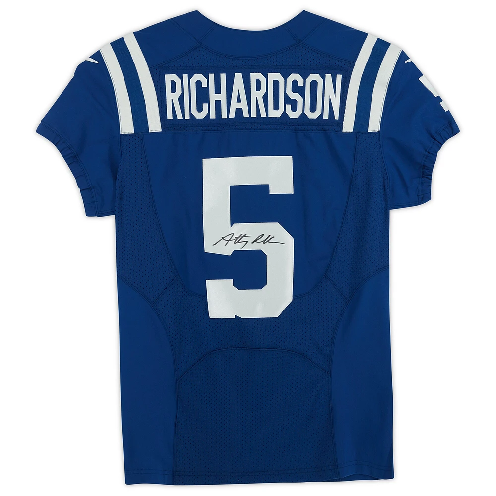 Maillot Nike Elite bleu autographié par Anthony Richardson des Indianapolis Colts