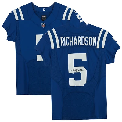 Maillot Nike Elite bleu autographié par Anthony Richardson des Indianapolis Colts