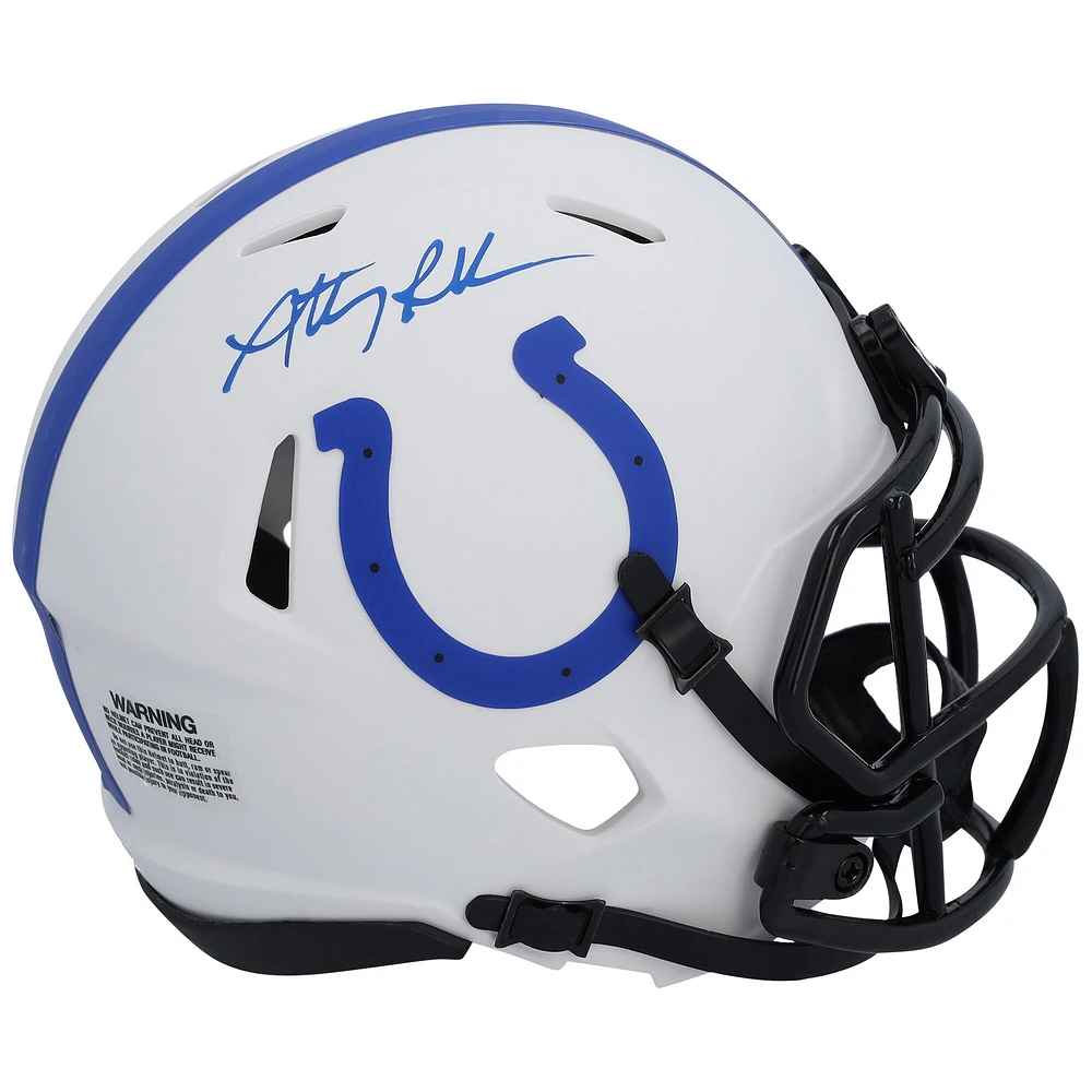 Casque miniature Riddell Lunar Speed ​​autographié par Anthony Richardson Indianapolis Colts