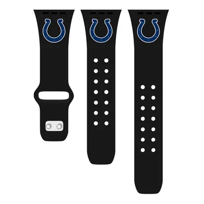 Indianapolis Colts Logo Silicone Apple Watch Band - Black