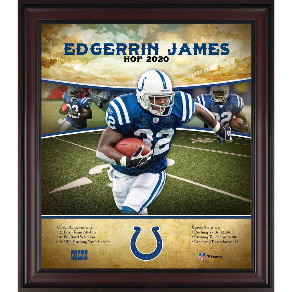 Lids Edgerrin James Indianapolis Colts Fanatics Authentic Framed 15 x 17  Hall of Fame Career Profile