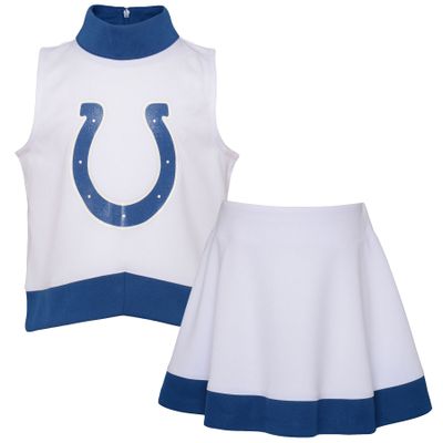 Girls Preschool White Indianapolis Colts Junior Camp Cheer Dress