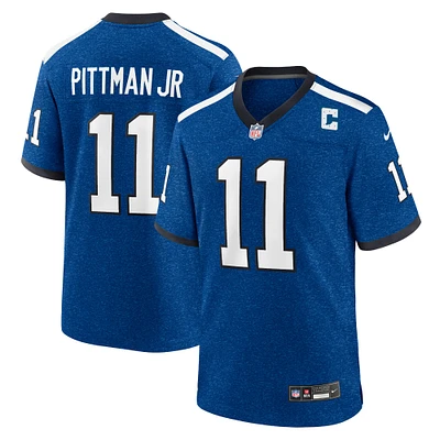 Indiana Nights Nike Michael Pittman Jr. Maillot de jeu alternatif bleu Indianapolis Colts pour hommes