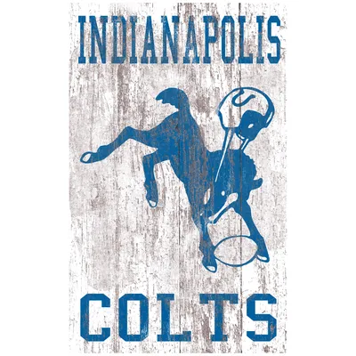 Indianapolis Colts 11'' x 19'' Heritage Distressed Logo Sign