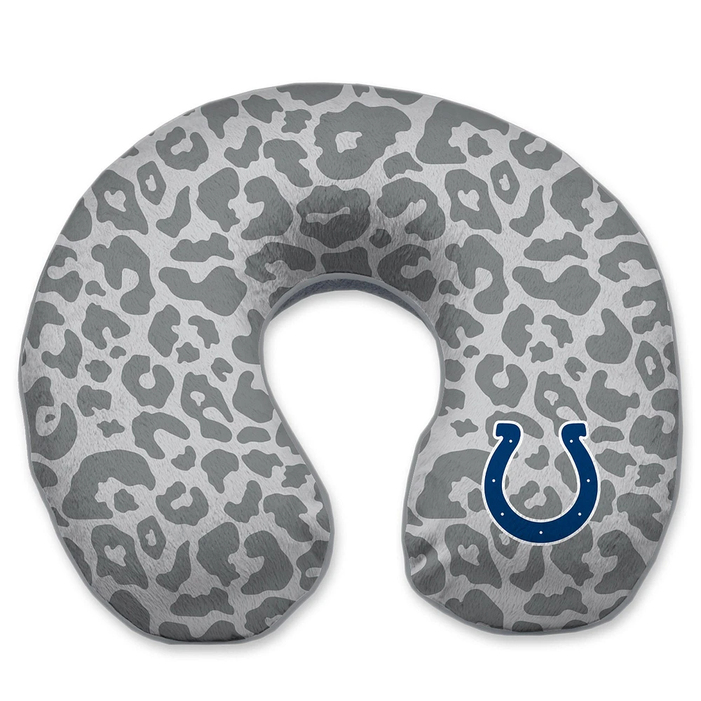 Indianapolis Colts Cheetah Print Memory Foam Travel Pillow