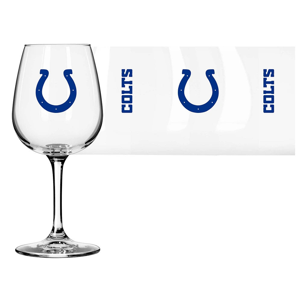 Verre à vin à pied avec logo des Indianapolis Colts, 12 oz