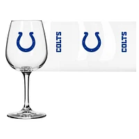 Verre à vin à pied avec logo des Indianapolis Colts, 12 oz