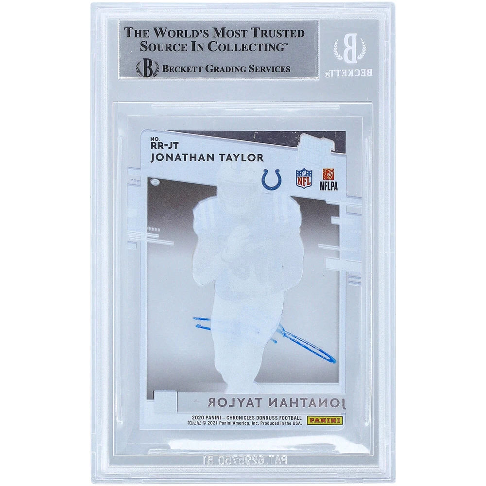 Jonathan Taylor Indianapolis Colts Carte de recrue authentifiée autographiée Panini Chronicles 2020 Donruss clairement classée n° RR-JT Beckett Fanatics