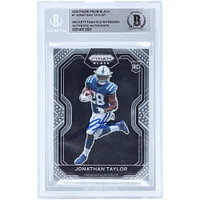 Carte de recrue authentifiée 2020 Panini Chronicles Prizm Black Silver #PB-7 signée Jonathan Taylor Indianapolis Colts par Beckett Fanatics