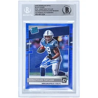 Carte de recrue authentifiée autographiée par Jonathan Taylor Indianapolis Colts 2020 Panini Donruss Optic Blue Hyper Prizm #167 Beckett Fanatics