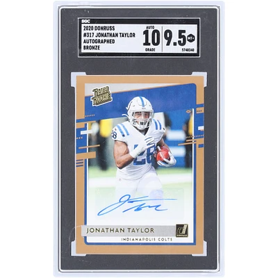 Jonathan Taylor Indianapolis Colts Carte Rookie Bronze 2020 Panini Donruss autographiée #317 SGC authentifiée 9,5/10
