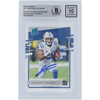 Jonathan Taylor Indianapolis Colts Carte Rookie authentifiée 10 Rookie 2020 Panini Donruss autographiée Beckett Fanatics