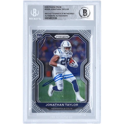 Carte de recrue authentifiée autographiée par Jonathan Taylor Indianapolis Colts Panini Prizm #332 2020 Beckett Fanatics