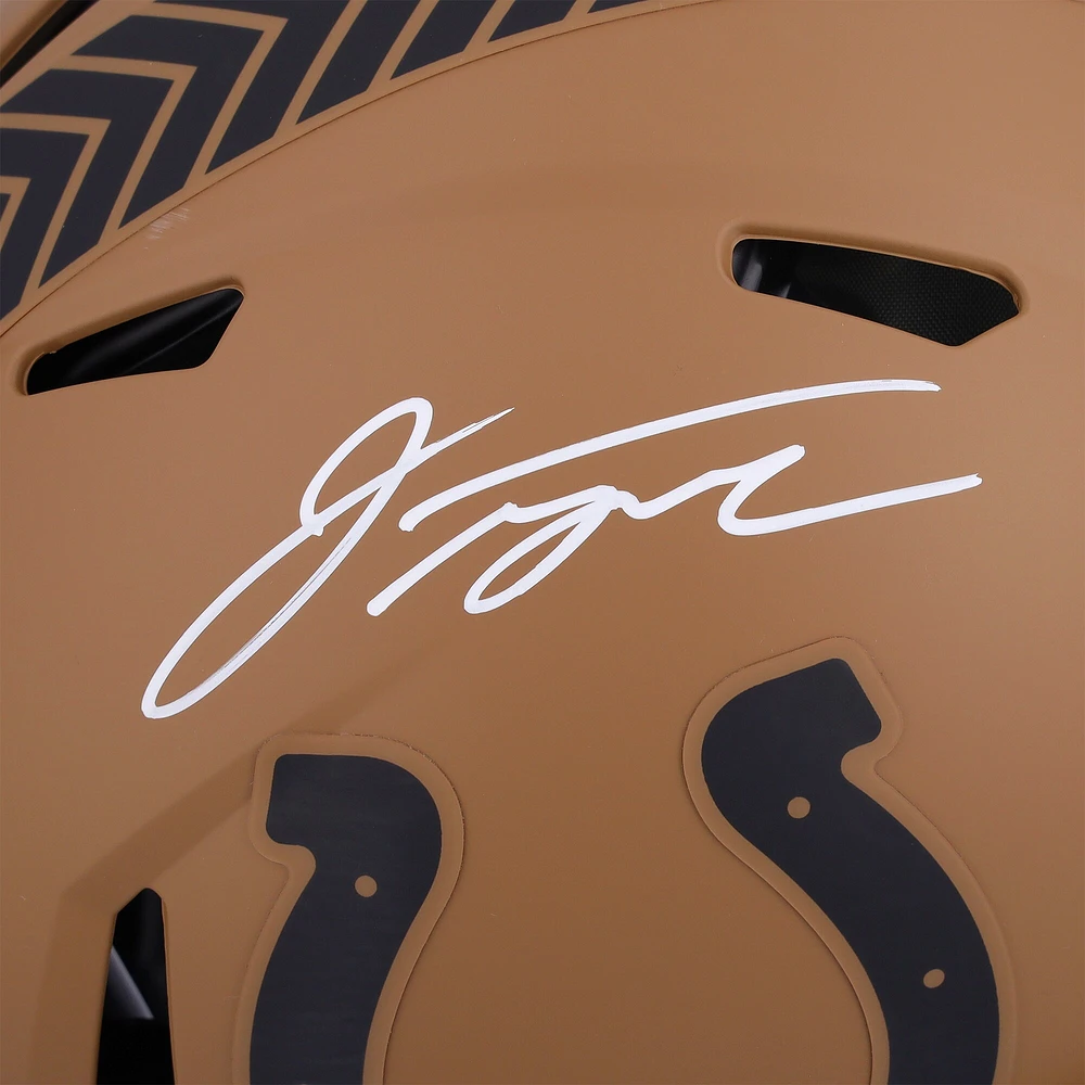 Casque authentique autographié Salute to Service Speed ​​2023 des Indianapolis Colts par Jonathan Taylor