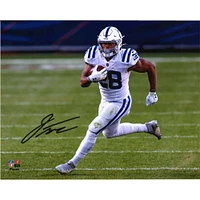 Photographie de course autographiée de Jonathan Taylor Indianapolis Colts en maillot blanc 8" x 10"