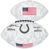 Ballon de football américain autographié par Jonathan Taylor des Indianapolis Colts, hommage au service de Wilson 2024