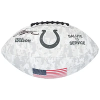 Ballon de football américain autographié par Jonathan Taylor des Indianapolis Colts, hommage au service de Wilson 2024