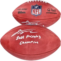 Ballon de football professionnel Wilson Duke en couleur autographié par Jonathan Taylor des Indianapolis Colts avec l'inscription « 2021 Rushing Champion »