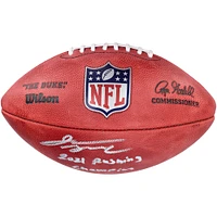 Ballon de football professionnel Wilson Duke en couleur autographié par Jonathan Taylor des Indianapolis Colts avec l'inscription « 2021 Rushing Champion »