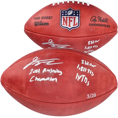 Ballon de football professionnel Wilson Duke en couleur autographié par Jonathan Taylor Indianapolis Colts avec plusieurs inscriptions - Édition limitée à 28 exemplaires