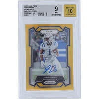Josh Downs Indianapolis Colts Autographed 2023 Panini Prizm Gold Prizm #345 #7/10 BGS Authenticated 9/10 Rookie Card - 8.5,9,9,9 Subgrades