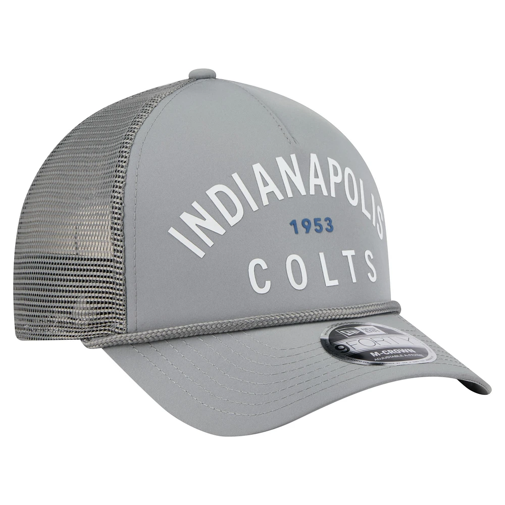 Casquette ajustable New Era Graphite Indianapolis Colts Active Minimalist M-Crown A-Frame 9FORTY pour homme