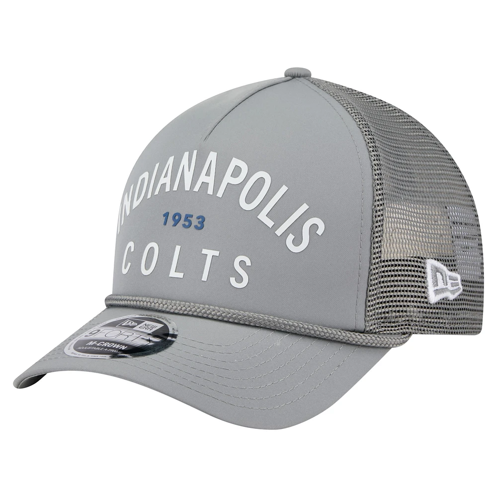 Casquette ajustable New Era Graphite Indianapolis Colts Active Minimalist M-Crown A-Frame 9FORTY pour homme
