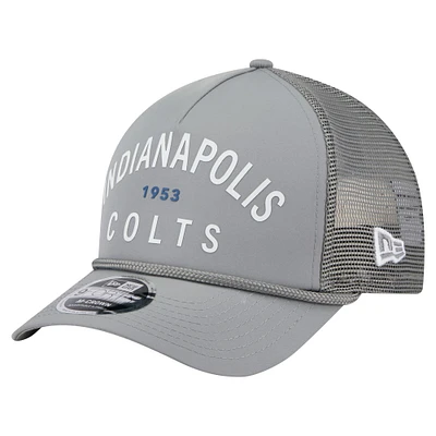Casquette ajustable New Era Graphite Indianapolis Colts Active Minimalist M-Crown A-Frame 9FORTY pour homme