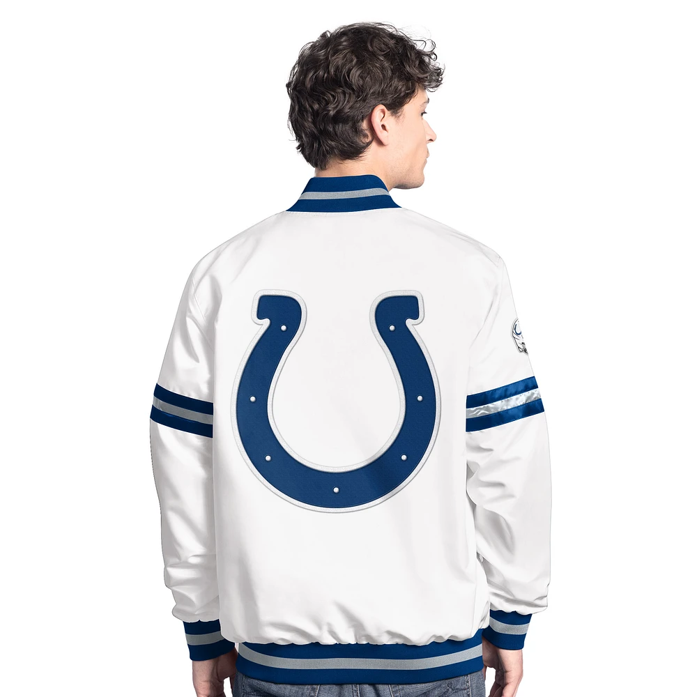 Men's Starter  White Indianapolis Colts Scout Full-Snap Varsity Jacket