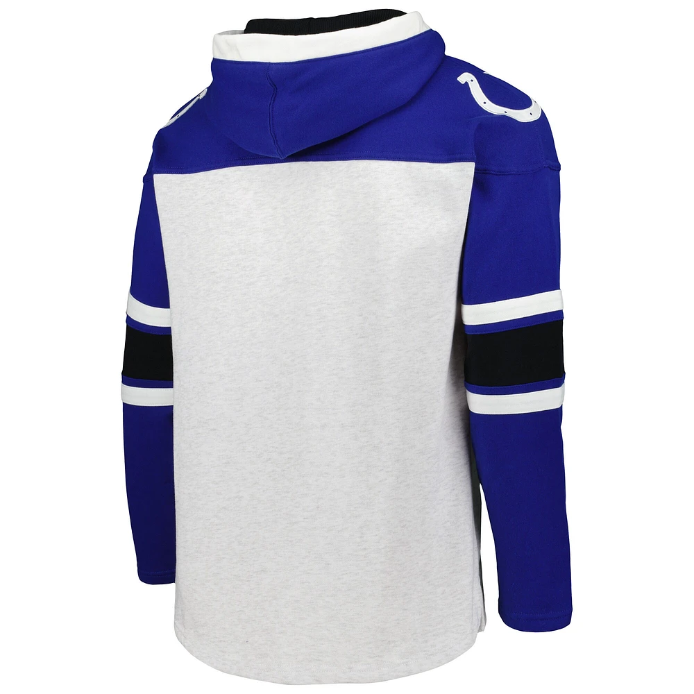 Chandail à capuchon lacets Gridiron Indianapolis Colts '47 pour hommes, gris chiné