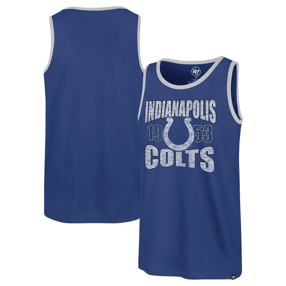 Men's '47 Royal Indianapolis Colts Upload Franklin Tank Top