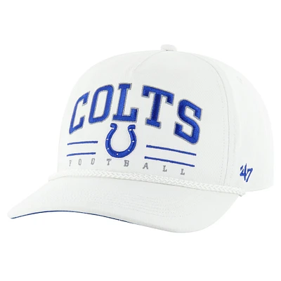 Casquette ajustable en corde d'attelage Roscoe Hitch des Indianapolis Colts pour homme, modèle blanc '47